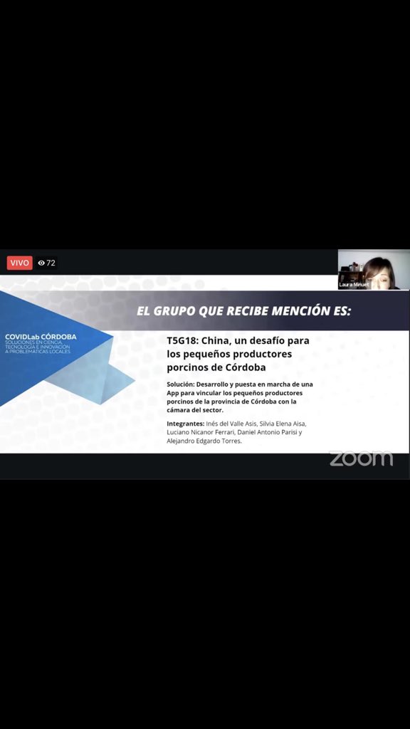 silvia_aisa's tweet photo. Orgullosa de ser parte del equipo de @EconomicasUNC ganador en el #covidlab @mincytcordoba @Secyt_UNC https://t.co/uNxl7Gp9iY
