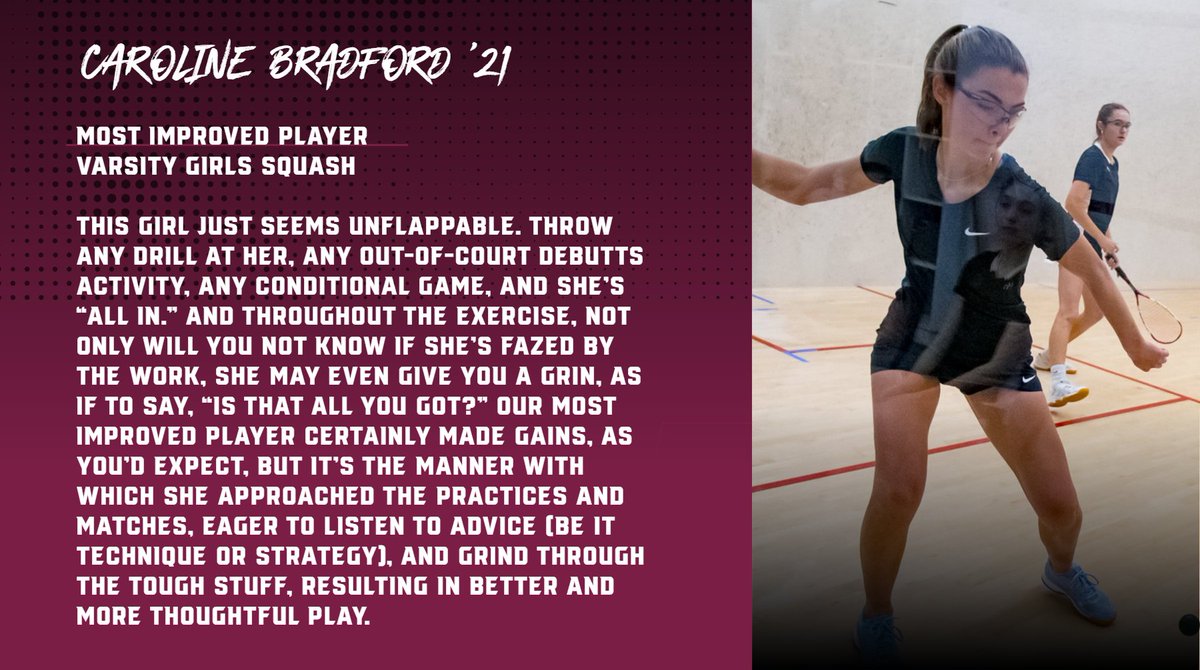 Caroline Bradford '21 was voted Most Improved Player by her teammates! 
<a href="/EHSMAROON/">EHSAthletics</a>