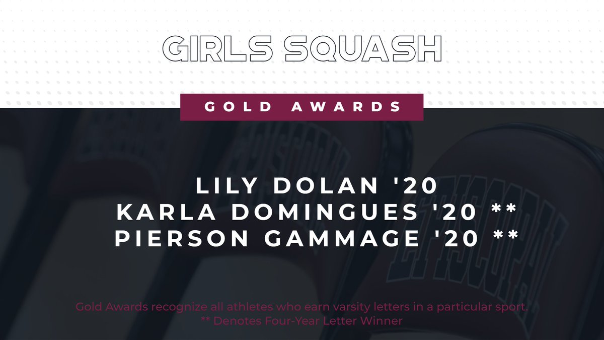 In recognition of their great dedication to the EHS Girls Squash program...
<a href="/EHSMAROON/">EHSAthletics</a>