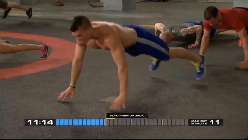 DrMikeMerritt's tweet photo. I forgot about the crazy amount of #plyo in #maxoutpower. Maxed out 3x...2x on plyo pushups and 1x on ab backstroke. Gives me a goal for next week! #FITSupts #FITLeaders #FITEducators https://t.co/2Mmos2AGGp