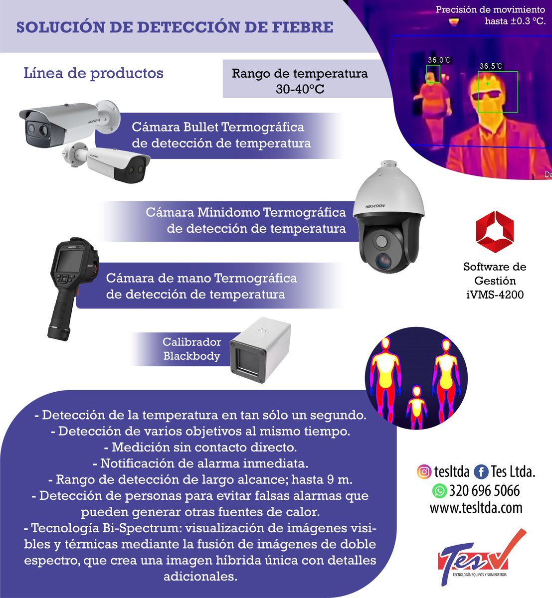 tesltda's tweet photo. 𝗦𝗼𝗹𝘂𝗰𝗶𝗼́𝗻 𝗱𝗲 𝗱𝗲𝘁𝗲𝗰𝗰𝗶𝗼́𝗻 𝗱𝗲 𝗳𝗶𝗲𝗯𝗿𝗲:
Permite la rápida detección de temperatura en las personas, convirtiéndose en una eficaz herramienta de prevención.
•Contáctanos https://t.co/TnoiECWm8W📱
Web: https://t.co/Zw75PNA2Eq

#termografica #covid19  #encasa https://t.co/gTjXj8VnMQ