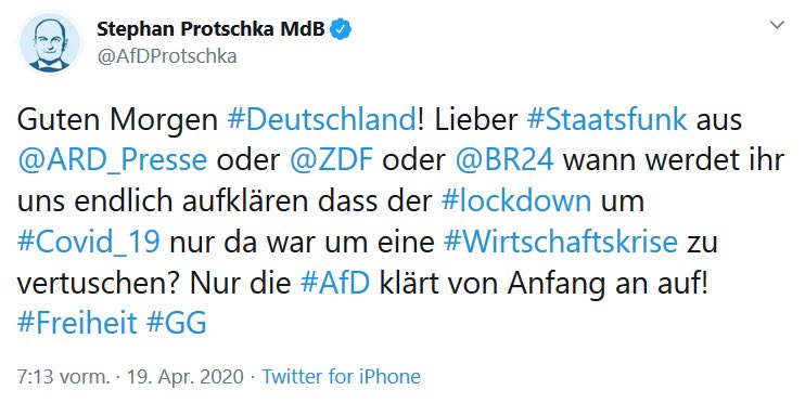 Manchmal mag ich Twitter: Stephan Protschka (AfD), Mitglied des Deutschen Bundestages.