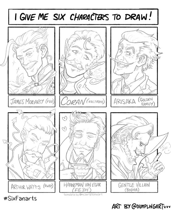 I give ME 6 characters because i have good taste so you're all gonna just have to put up with it!!!!!!!
i went for a theme: sexy
#sixfanarts #sixfanartschallenge 