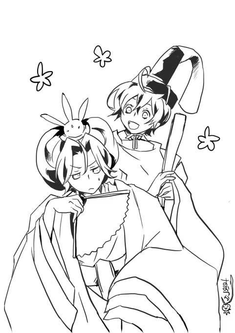こういうのは3月3日にあげなさいよ。
と思うけど、なんか線画で終わった絵です。
これはもう、塗り絵にしよう。 