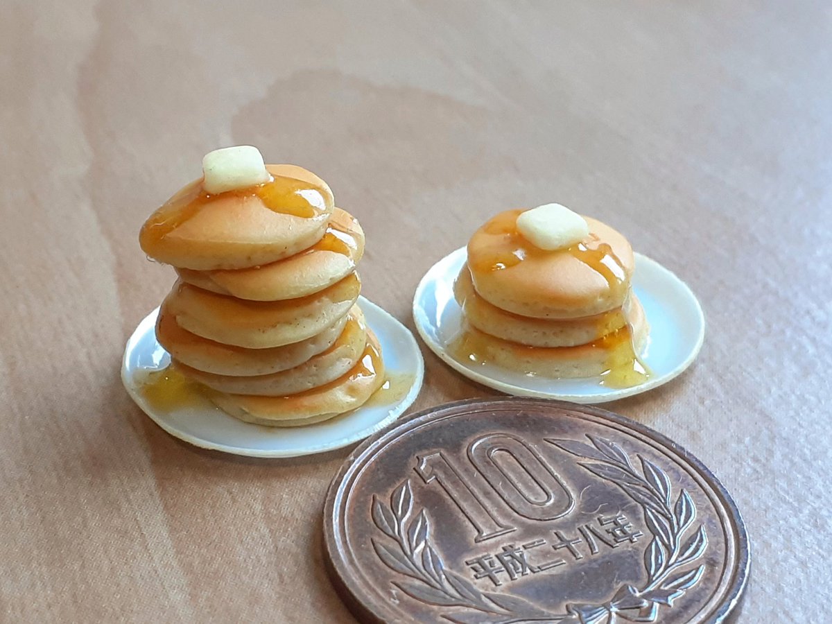 Yamaの ミニチュア食堂 ホットケーキ作りました 作り方はyoutubeチャンネルで公開中 Youtubeチャンネルへはプロフィールから飛べます ミニチュア ミニチュアフード ドールハウス Miniature Miniaturefood Dollhouse 樹脂粘土 フェイク