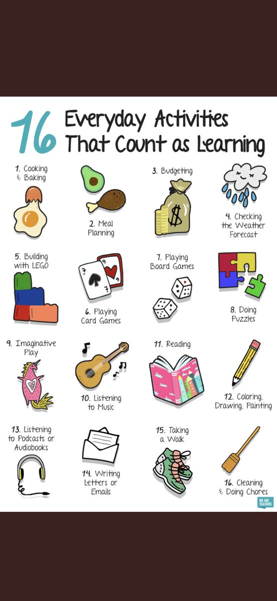 “16 Everyday Activities That Count as Learning” via <a href="/WeAreTeachers/">We Are Teachers</a>.