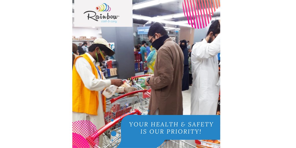 rainbowccpk's tweet photo. Your Health and Safety is Our Priority!
We are Following the Health Safety Guidelines By WHO (World Health Organization). Our Working Environment is Clean and Hygiene. #COVID19 #Hygiene #Sustainability #Supermarket #Rainbowcc https://t.co/e1d9wJAk2f
