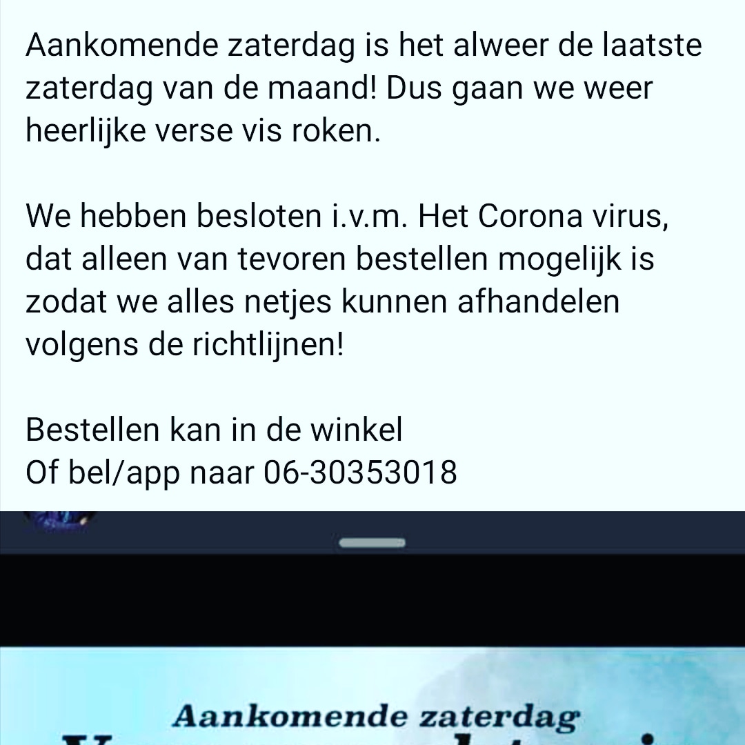 reerink's tweet photo. In verband met corona alleen op bestelling. #vis #paling #makreel
Komende zaterdag bij @Waterbuffelfarm te Oldemarkt https://t.co/unICrFq8UT