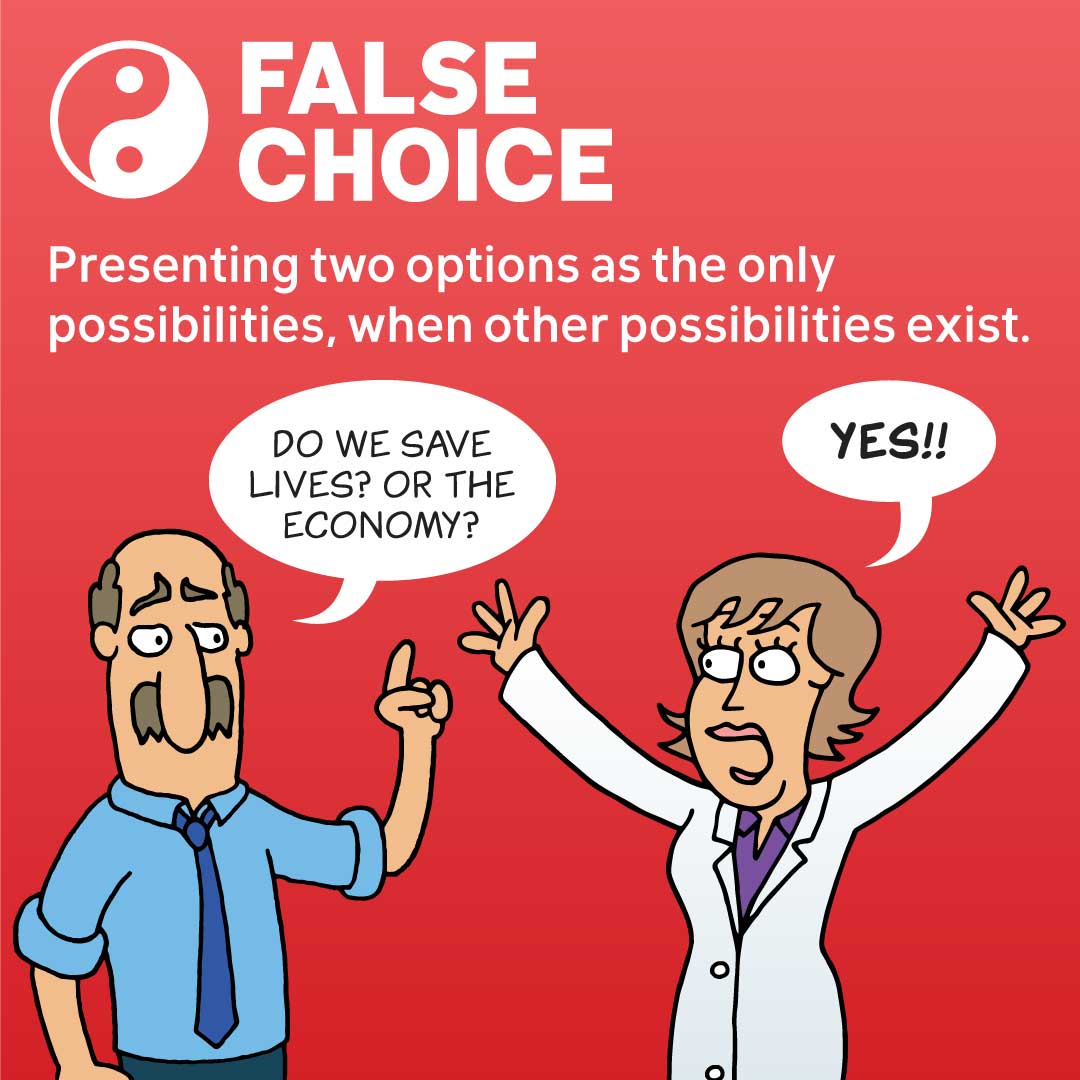 2/8 From the very beginning, COVID-19 has been framed as an economy vs. lives issue - this is a familiar false dichotomy fallacy (in climate, the false dichotomy is economy vs. environment)  https://www.instagram.com/p/B-IQUhKnUKn/ 