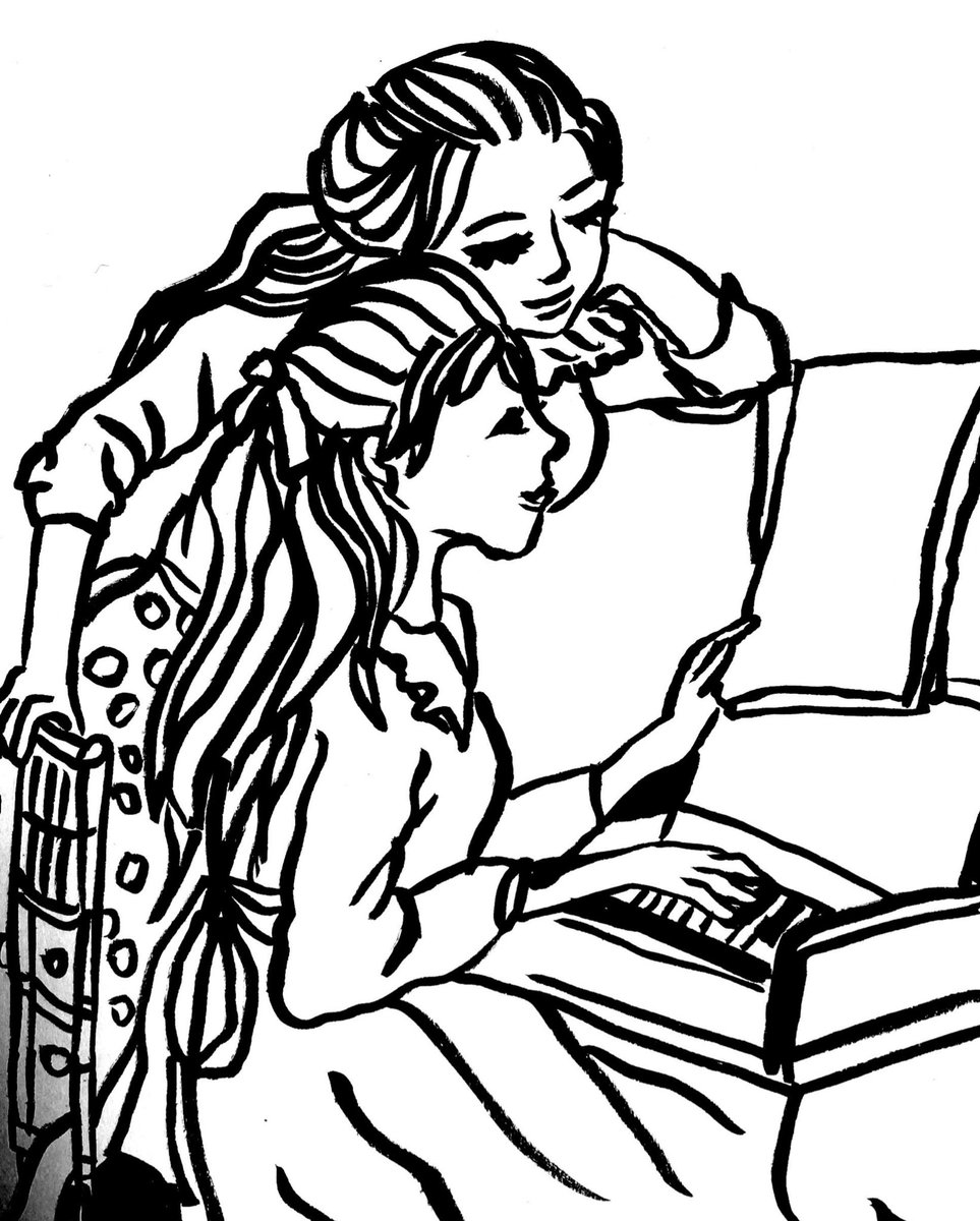 ピアノを弾く少女たち