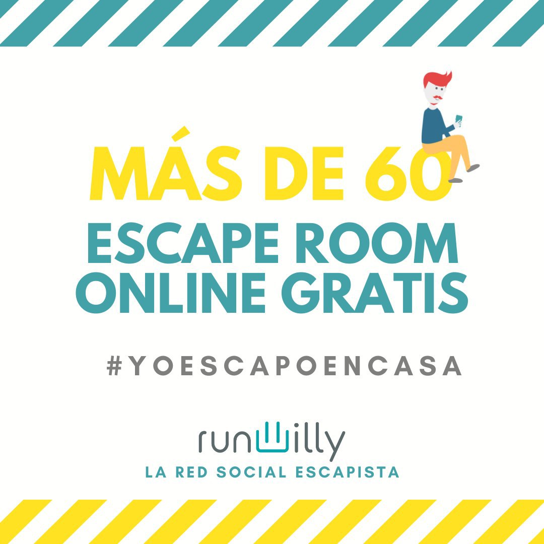 runwilly_es's tweet photo. Ya tenemos más de 60 #escaperoom #online #GRATIS en #runwilly, la red social escapista. ¡Incluso puedes jugar a distancia con los tuyos! ¿A qué estás esperando? https://t.co/LJgsJvvkwB #roomescape #social #cuarentena #juego #escapista #YoEscapoEnCasa #YoMeQuedoEnCasa #COVID19 https://t.co/JsFx3crm5L