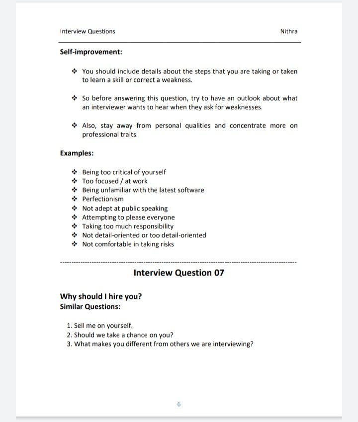 Question 14. Do you have any questions? Yes.# How much time do I have?# Do you see my skills contributing to this company?# Do you think I'm qualified for this job?# How soon could I start?*This Could Help You One Day. I wish you all the best this year. 