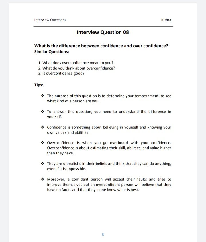 Question 14. Do you have any questions? Yes.# How much time do I have?# Do you see my skills contributing to this company?# Do you think I'm qualified for this job?# How soon could I start?*This Could Help You One Day. I wish you all the best this year. 