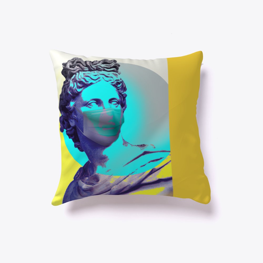 marvelwingsdes's tweet photo. cool graphic design of statue wearing mask with summery colors yellow and turquoise #GraphicDesign #graphicTshirt #GraphicTees #GraphicToeBag #sportswear  #pillows #Samsung #iPhone #mobilecases QUARANTINE! graphic design to purchase @Teespring: https://t.co/6y8EvRHYKv https://t.co/Og3Rkmhas6