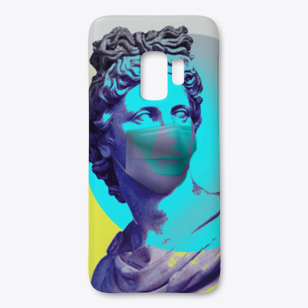 marvelwingsdes's tweet photo. cool graphic design of statue wearing mask with summery colors yellow and turquoise #GraphicDesign #graphicTshirt #GraphicTees #GraphicToeBag #sportswear  #pillows #Samsung #iPhone #mobilecases QUARANTINE! graphic design to purchase @Teespring: https://t.co/6y8EvRHYKv https://t.co/Og3Rkmhas6