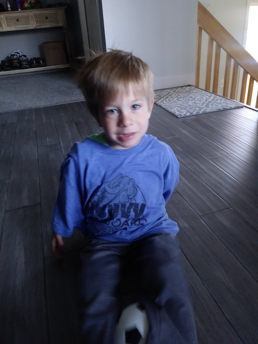 One of these days he will grow intp this shirt. For now he loves wearing the elephant shirt. <a href="/HeavyCardboard/">Heavy Cardboard</a>