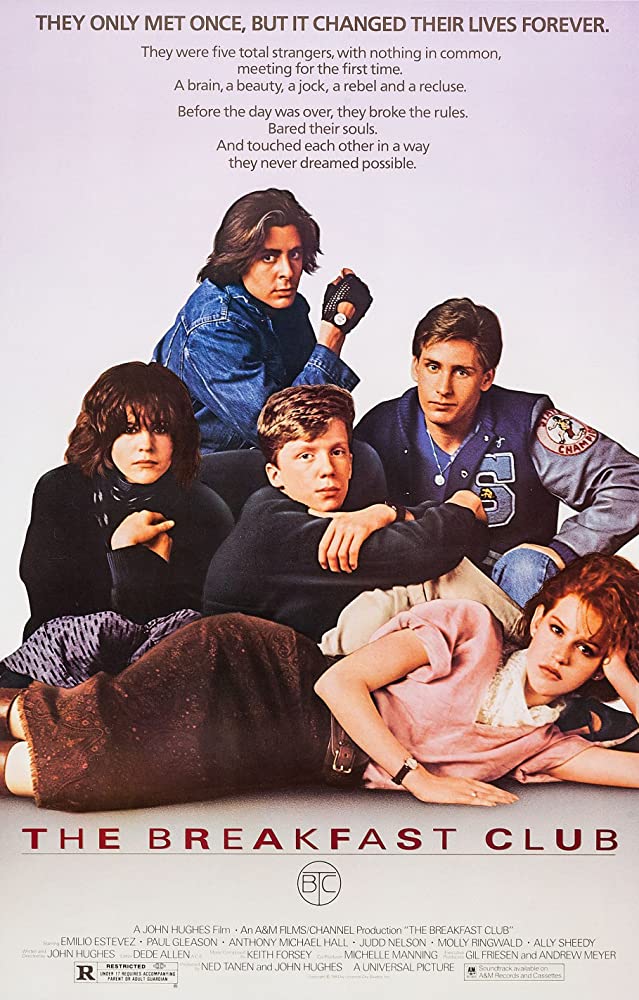  #TheBreakfastClub (1985) this is a fun and witty film about teen angst and i honestly enjoyed it alot, it's truly a classic. It really smart and really enjoyable, the performances are great and the 5 central cast is fun to watch. The message is interesting and it tells it well.