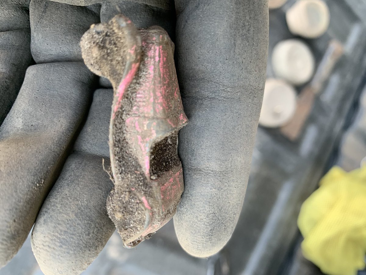 MnDetect's tweet photo. I love finding Tootsie Toys the name started as early as 1890’s. However, this particular MG Roadster Tootsie Toy is from the fifties and sixties and has the Tootsie stamp on the bottom which informs you it has been manufactured in Chicago. 
#detectmn #metaldetecting #tootsietoys https://t.co/dgHAm0eJLz