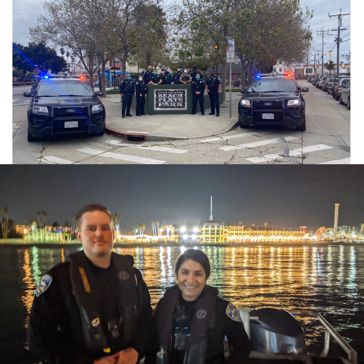 ChiefAndyMills's tweet photo. Day or night @SantaCruzPolice has you covered. #Beachflats @beachboardwalk #westcliff https://t.co/bVkSHOKLwl