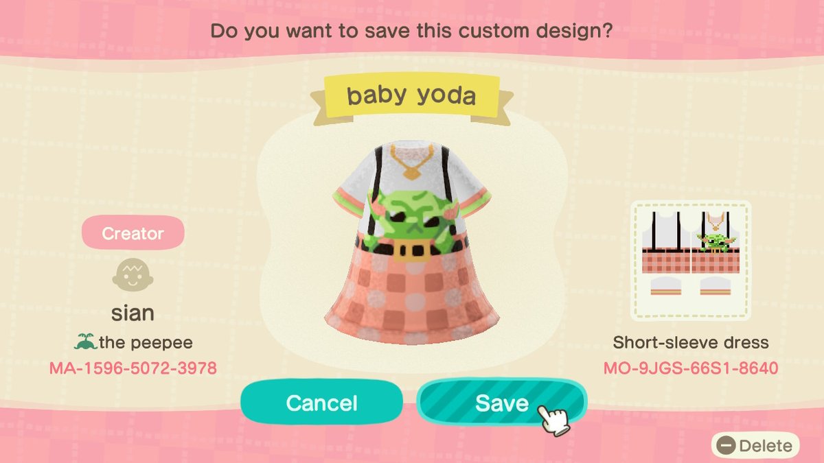 ACCustomDesigns's tweet photo. DESIGN OF THE WEEK 19/04/2020

After a lot of consideration, this week's design of the week and the first ever dotw award is going to @Oval_Savage and their Baby Yoda inspired clothes! 
These designs are so silly and cute with beautiful colours!
🌟Congratulations to Oval! 🌟 https://t.co/Ej01Tek9D4