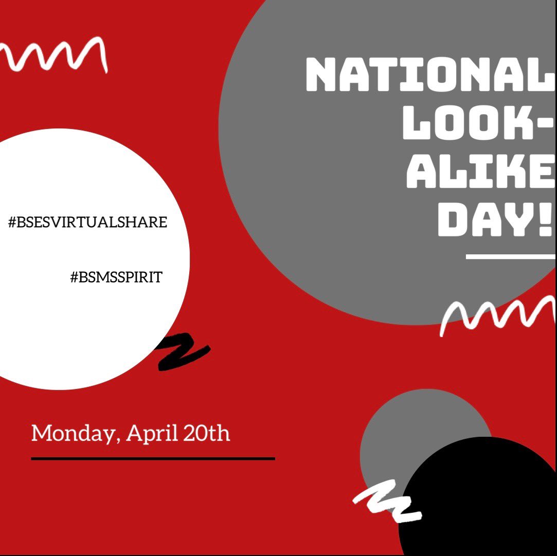 BSES_Eagles's tweet photo. Tomorrow, we will have a virtual twin day. Post a picture of you dressed like someone else (sibling, celebrity, character or friend!) Let your creativity shine! #BSESVirtualShare #BSMSspirit https://t.co/rdGgBuvSul