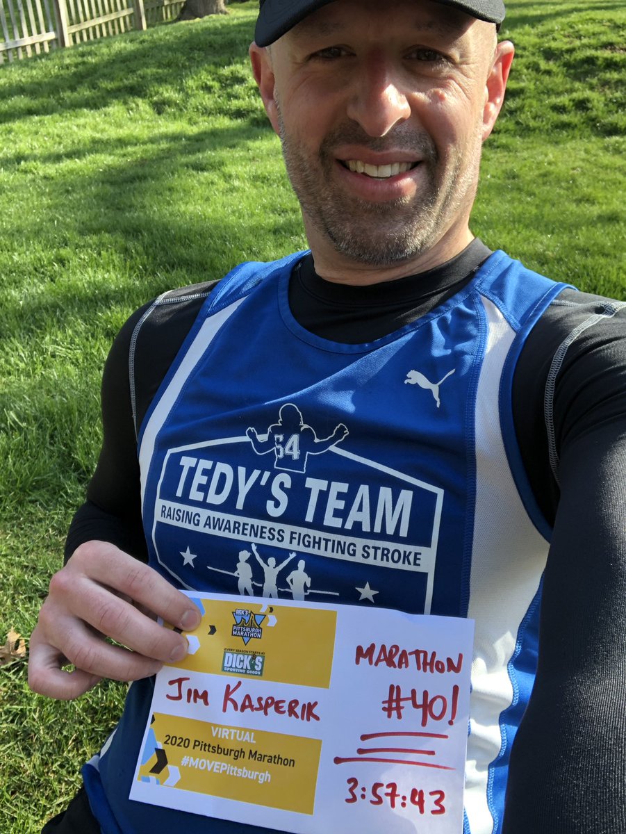 jrkjunkie's tweet photo. @TedysTeam @TedyBruschi Marathon number 40 in the books after completing the Pittsburgh Virtual Marathon this morning! Keep getting after it! #wesurvivewerun #team8 #MambaMentality https://t.co/lkByyk3CeT