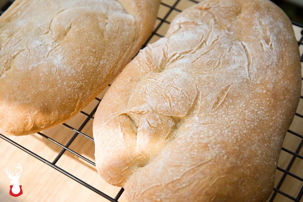 GentlemanatHome's tweet image. A several-day endeavor of making ciabatta culminated yesterday with these two loaves. Rustic. They came out rustic, which is an adjective we use to describe an imperfect aesthetic, which is a fancy-pants way of saying uneven and lumpy.  #baking #bread #rusticbread #bakingbread