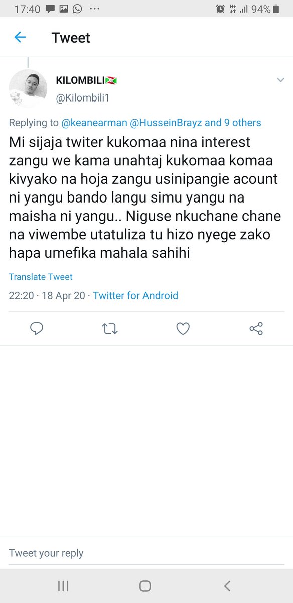 keanearman's tweet photo. @Kilombili1 @HusseinBrayz @fatma_karume @umwalimu @kigogo2014 @MarekaMalili @Jamilu71 @Leyenda_vivien @NormanJonasMD @Dr_Boaz_Mkumbo @DrMabula Haya maneno yatakuponza. Tanzania ni nchi inyoendeshwa kwa taratibu na sheria. Polisi na Mahakama naona zinakuita. @TCRA_Tz @tanpol https://t.co/3IMtVt8ZxN