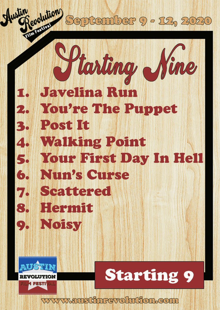 We don't do this often, but we thought we'd release the first NINE official selections for Austin Revolution Film Festival 2020. Congrats filmmakers!  
We've got submissions open and this year, we're able to book about 9 more hours of films. Submit here: buff.ly/2Henzis