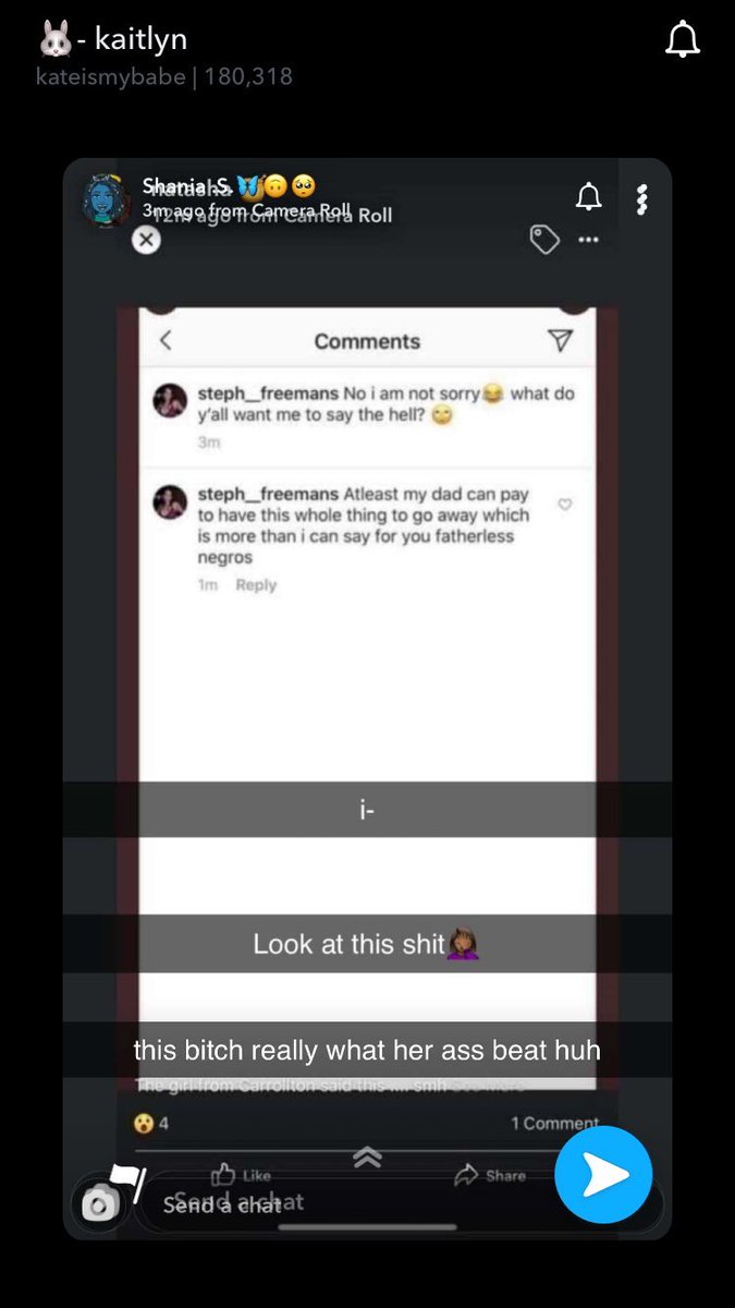 TeeMary_18's tweet photo. DON'T feel sorry for this girl in the LEAST! She put the blame on her bf but she has no remorse for what she did & is trying to hide behind GOD & his forgiveness, when in actuality she's proud of tht video! Don't let the devil fool yall! #stephfreeman https://t.co/5B9RVt3w3v