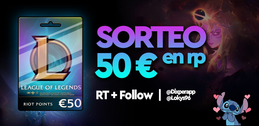 🎁SORTEAZO🎁

Riot está sacando demasiadas skins chulas... ¡Así no se puede!

Así que...

🎉50€ en RPS🎉

Simplemente:
☑️ Follow @Lokys96 
☑️ Follow <a href="/Dixperapp/">Dix Perapp</a> 
🔄 RT a este twitt 

¡Termina el 26 de Abril!

Muchísima suerte a todos 🍀