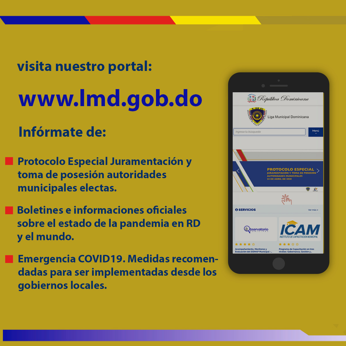 Visita nuestro portal lmd.gob.do y entérate de información de suma importancia para nuestra #municipalidad