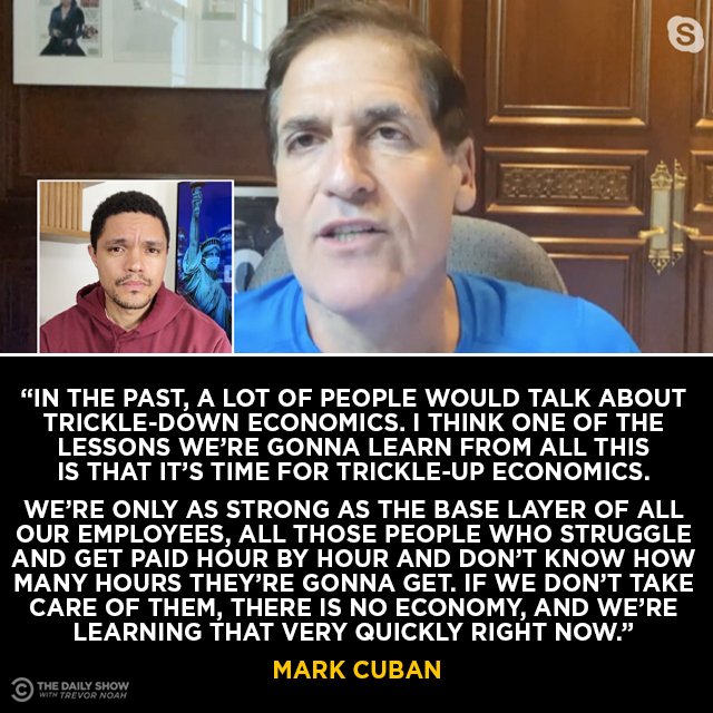 TheDailyShow's tweet image. .@mcuban on how to get the economy back up and running: