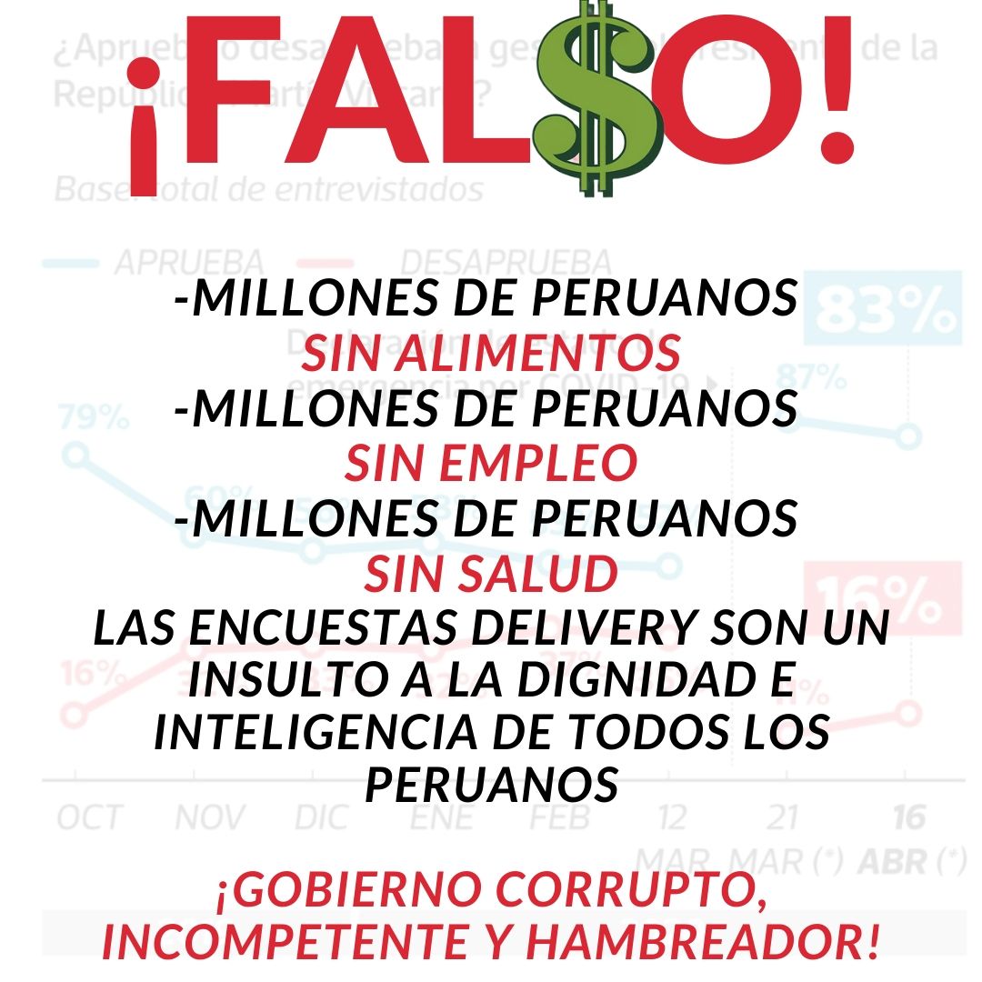 mlukacs's tweet image. Vizcarra le regala S/4 mill. a IPSOS. IPSOS le regala 83% de &quot;aprobación&quot; a Vizcarra
Vizcarra le regala S/70 mill. al Tromercio. El Tromercio publica en 1ra plana encuesta de IPSOS.
Dicen que esta vez fue online. Participaron todos los amigos de Vizcarra, IPSOS y el Tromercio.