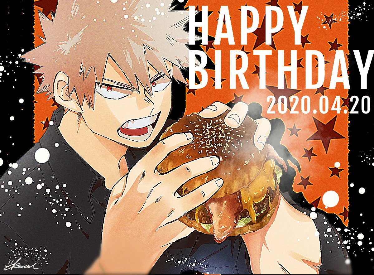 爆豪勝己 「#爆豪勝己誕生祭2020
#爆豪勝己生誕祭2020

誕生日おめでとう～!!!
」|狼のイラスト