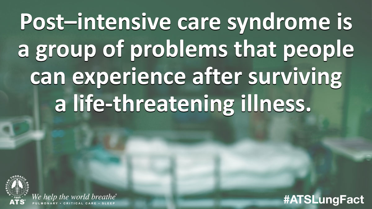 Post–intensive care syndrome (PICS) can cause physical, emotional, and cognitive symptoms after a severe illness. Learn more with the ATS Patient Information sheet: atsjournals.org/doi/pdf/10.116… #ATSLungFact