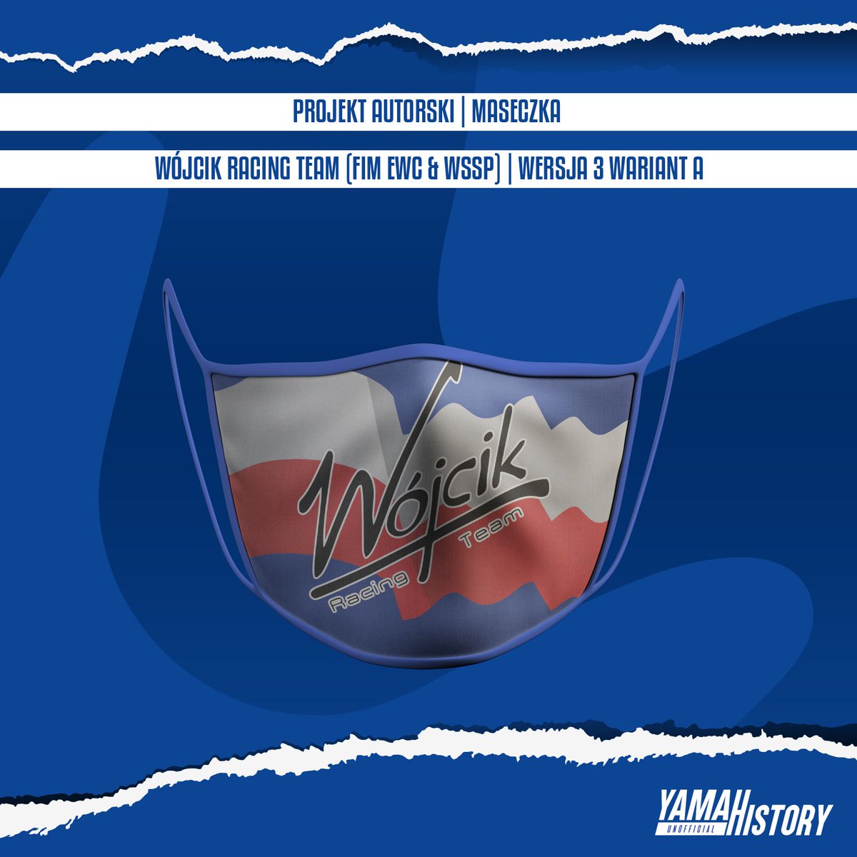 YamaHistory's tweet photo. Projektów maseczek dla #WójcikRacingTeam (#WRT #WojcikRacingTeam) ciąg dalszy.
Tym razem trochę prostsza forma, ale też z akcentami patriotycznymi. No i oczywiście elementy #Yamaha muszą być.
Chociaż wolałbym w tym miejscu teraz wpisywać, że WRT w TOP5 #LeMans #24hMOTOS. 🤷‍♂️🤷🏻‍♂️ https://t.co/wOCWtxXHx3