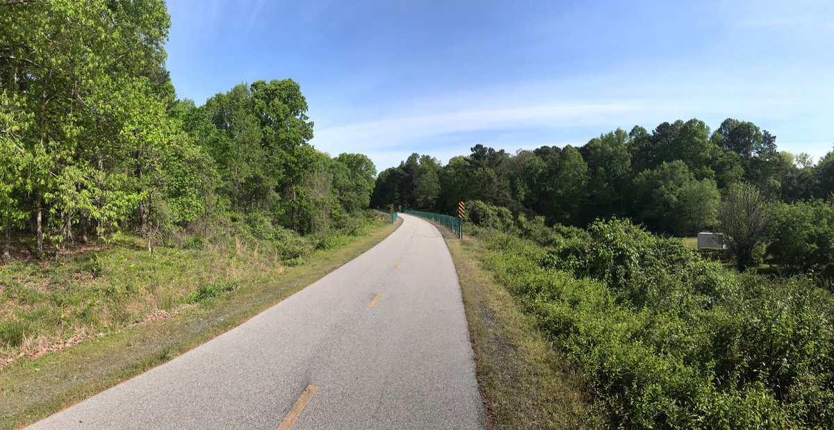 annaberry29's tweet photo. #tarheel10miler race may have been cancelled this weekend, but got up and did it anyways on my favorite trail. Here’s a shot of my favorite stretch of the #americantabaccotrail #runbullcity #workhardrestwell https://t.co/e8Dcalr6Fj