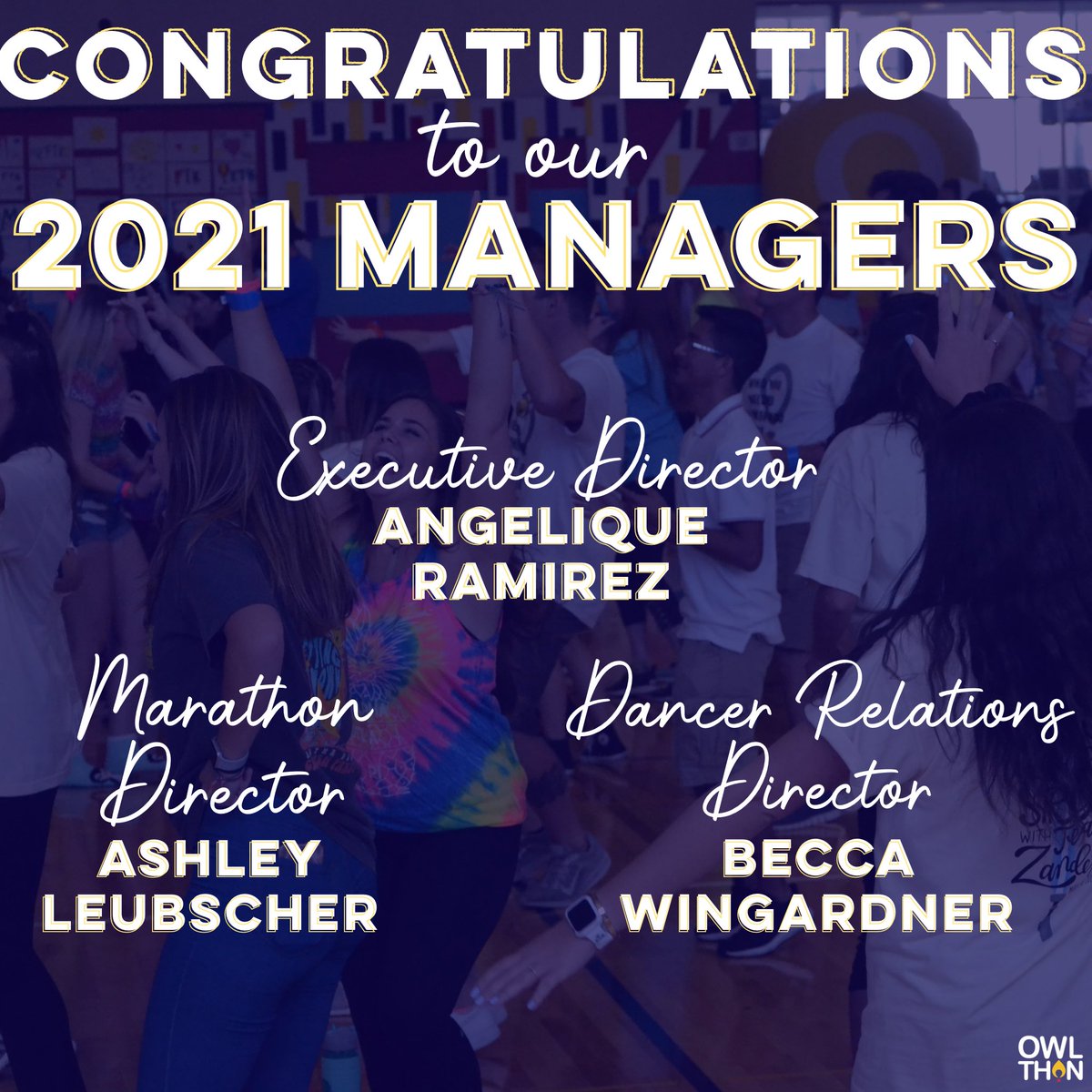 We are so excited to announce our management team for OwlThon 2021! We cannot wait to see how much our organization is able to grow and evolve even with the current obstacles that the whole world is facing. OwlThon is lucky to have such inspirational and passionate leaders!