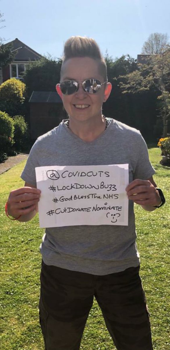 Br05Gal's tweet photo. Only gone and done it again ....! @Go55Gal has excelled herself this time 💇♂️💇♂️👍👍🙈 @covidcuts #GotTheBuzz #CutDonateNominate #LockdownBuzz Come on @MrJamesBennett Let's be avin ya! 💇♂️💇♂️🙈😎 #ClippersOut #GodBlessTheNHS https://t.co/FrSMM8DXqY