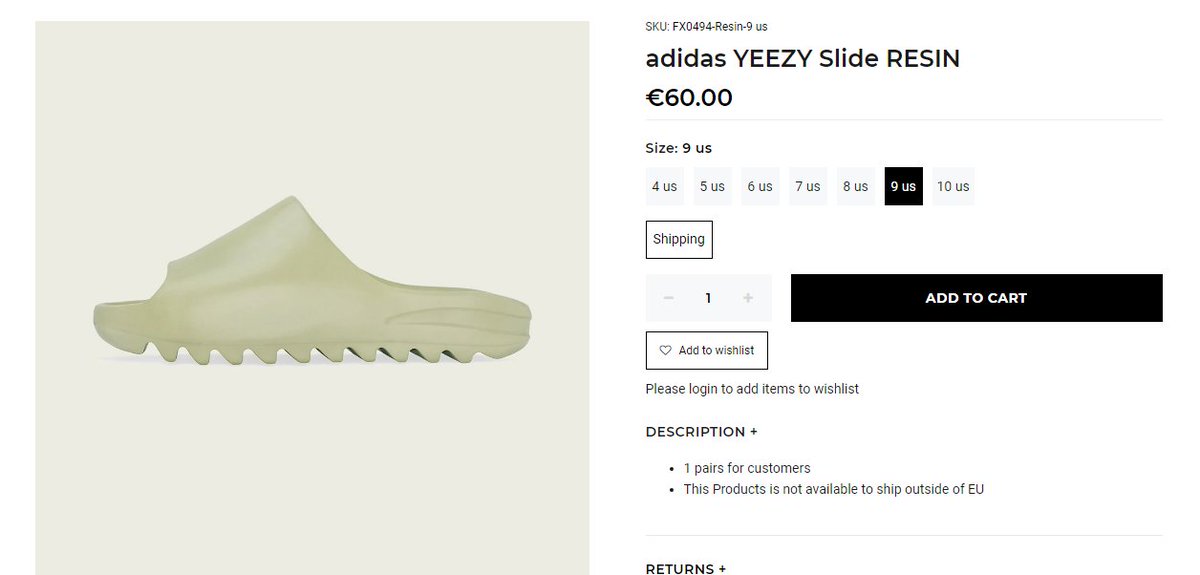 YEEZY SLIDE KIDS RESIN Adidas HK