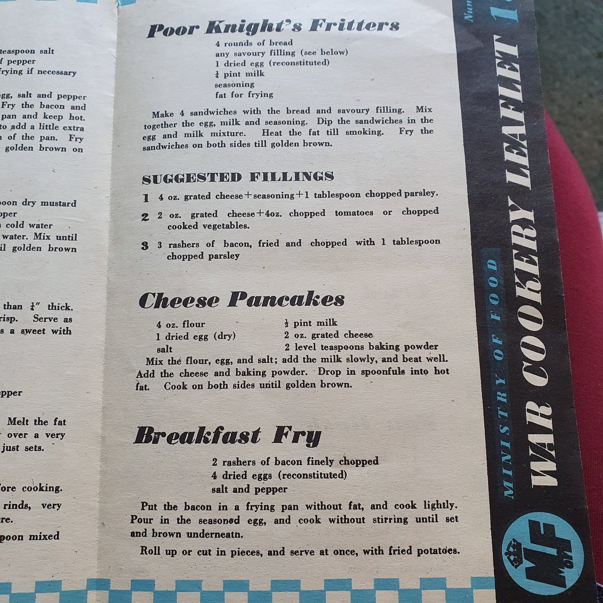 MissReevesRecip's tweet photo. Breakfast ideas anyone? From April 1945. I like the idea of Wheatmealies. https://t.co/mOUKdelIIW