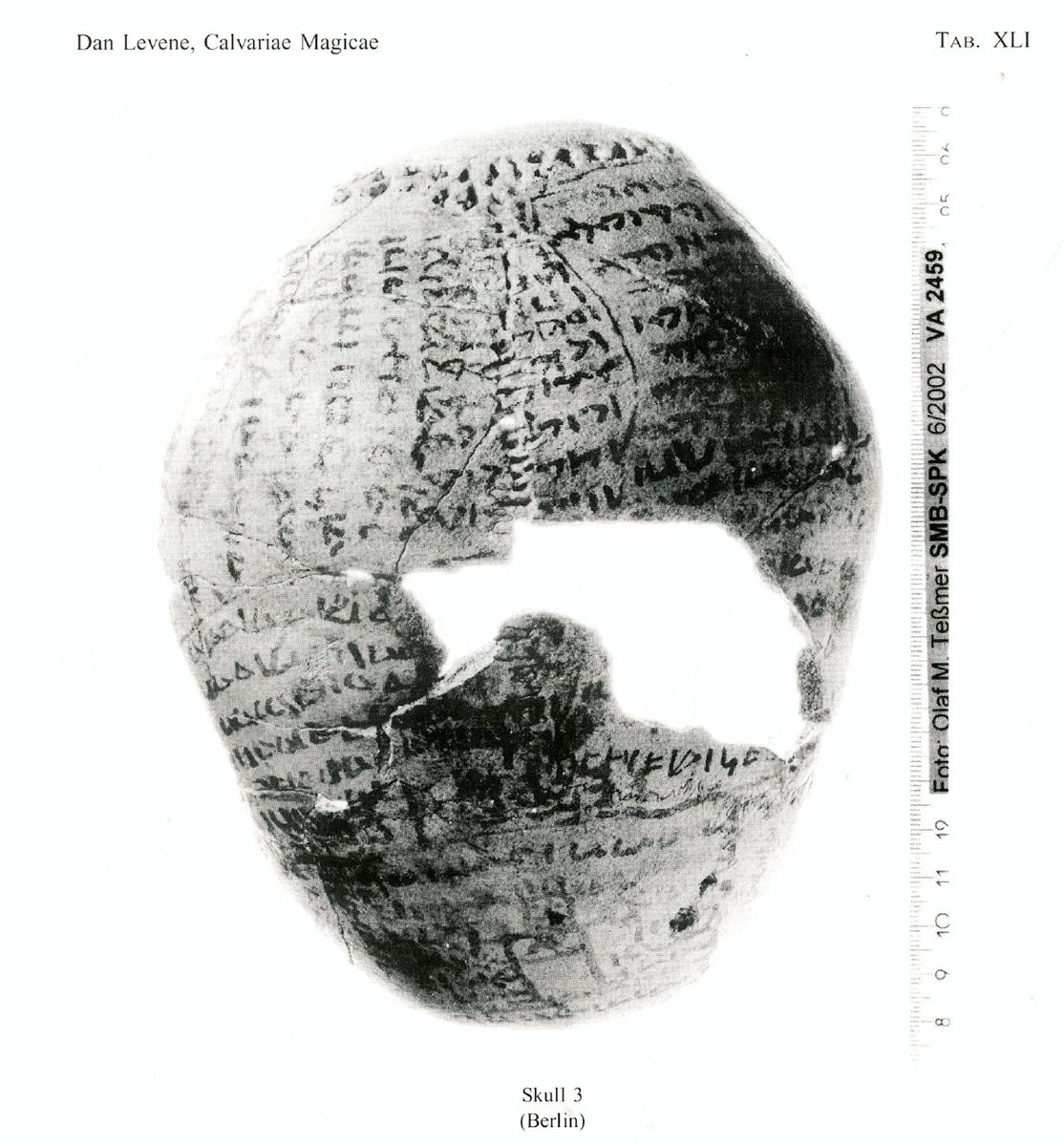 The Damascus fragment shares much with the famous Babylonian Incantation bowls, including invocation of legal formulae ( @avbamkin), but also other noteworthy phenomena, such as the appeal to skulls. We have found skulls bedecked with Babylonian Jewish Aramaic incantations. 10