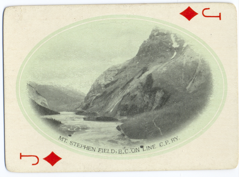 the jack of diamonds shows the kicking horse river and (part of) mt stephen at field bc, in  @YohoNP.  @followthetrack