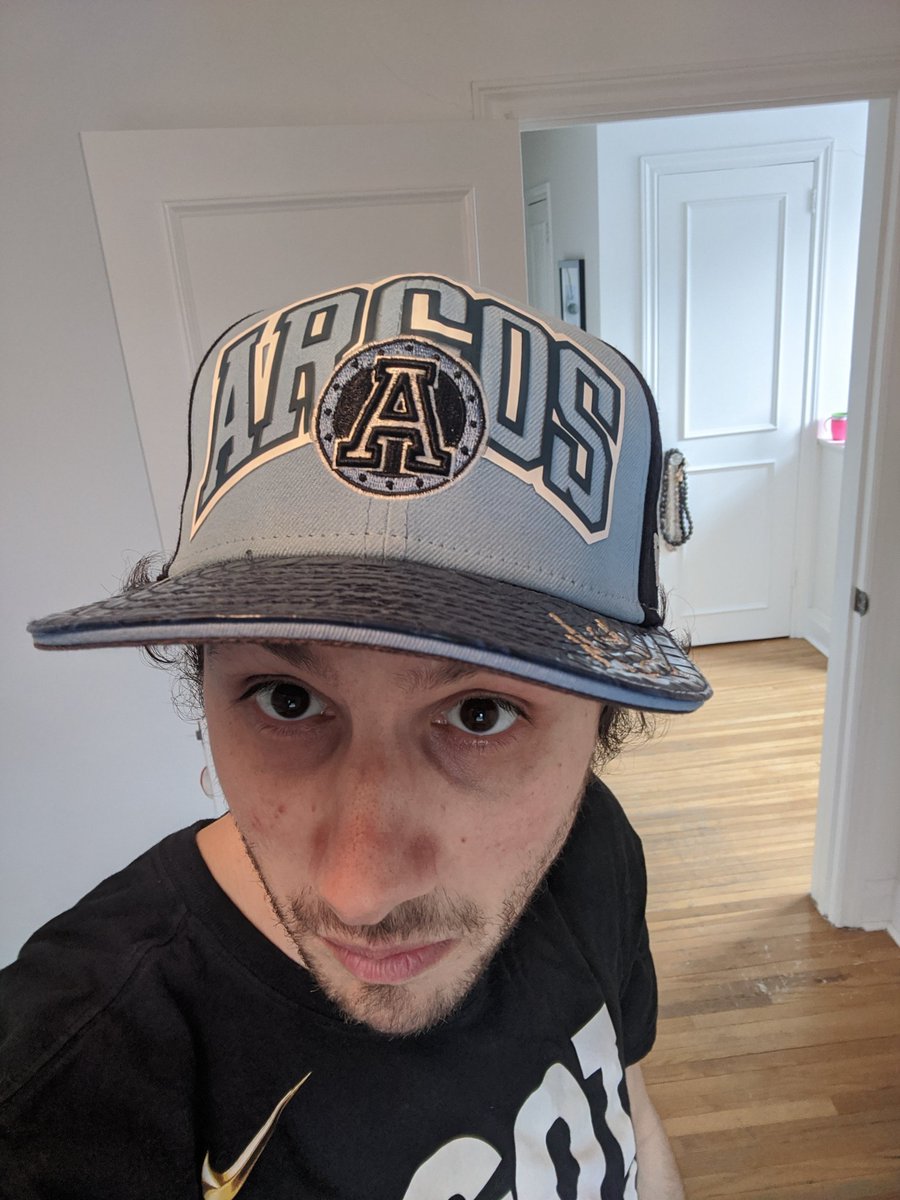 maxmillien's tweet photo. Day 35.

The second #CFLInspired Marcus Ball design.

Pretty cool he used the 100th #GreyCup @torontoargos logo I designed on the inside. Certainly designing that logo was the peak of my graphic design career.

#QuarantineCapChallenge
#LockdownLids
#HowICFL https://t.co/WZWpZGJJek