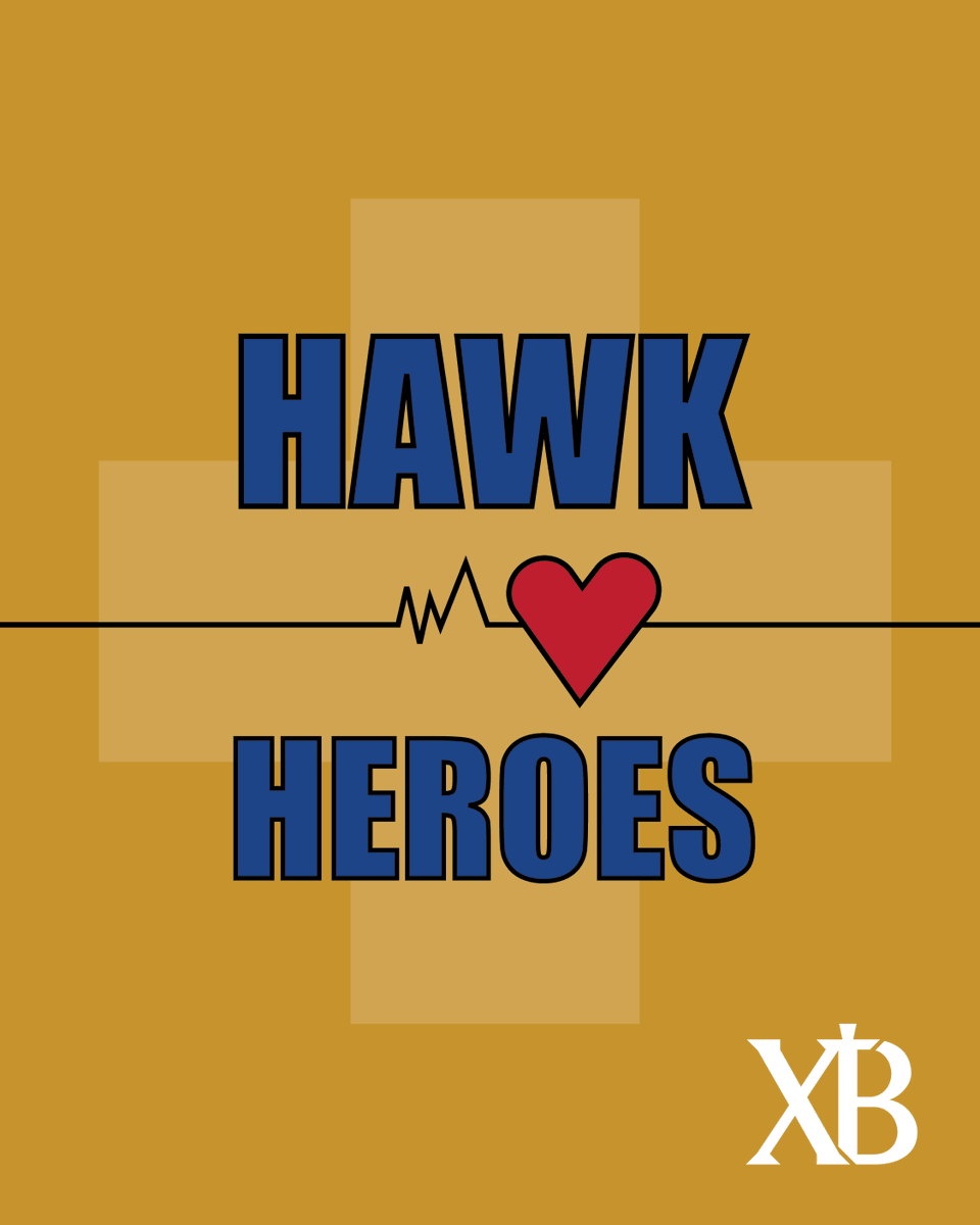 XBHS's tweet photo. We canβt begin to adequately express our gratitude for the healthcare workers who are on the front lines of this pandemic. Do you know a #HawkHero who is making a difference right now? Tag them in this post and tell us how are they making the world a better place. https://t.co/Glyt2tcCqh