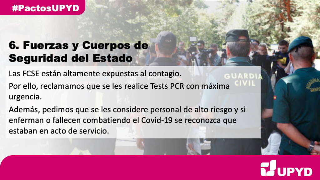 Y para lograr la mejor versión de España, ¿por qué no seguir el ejemplo del ejército y las fuerzas de seguridad? Todas esas mujeres y hombres que están dando el máximo de sí por todos nosotros. El mejor reconocimiento que se merecen es nuestra unidad #PactosUPYD