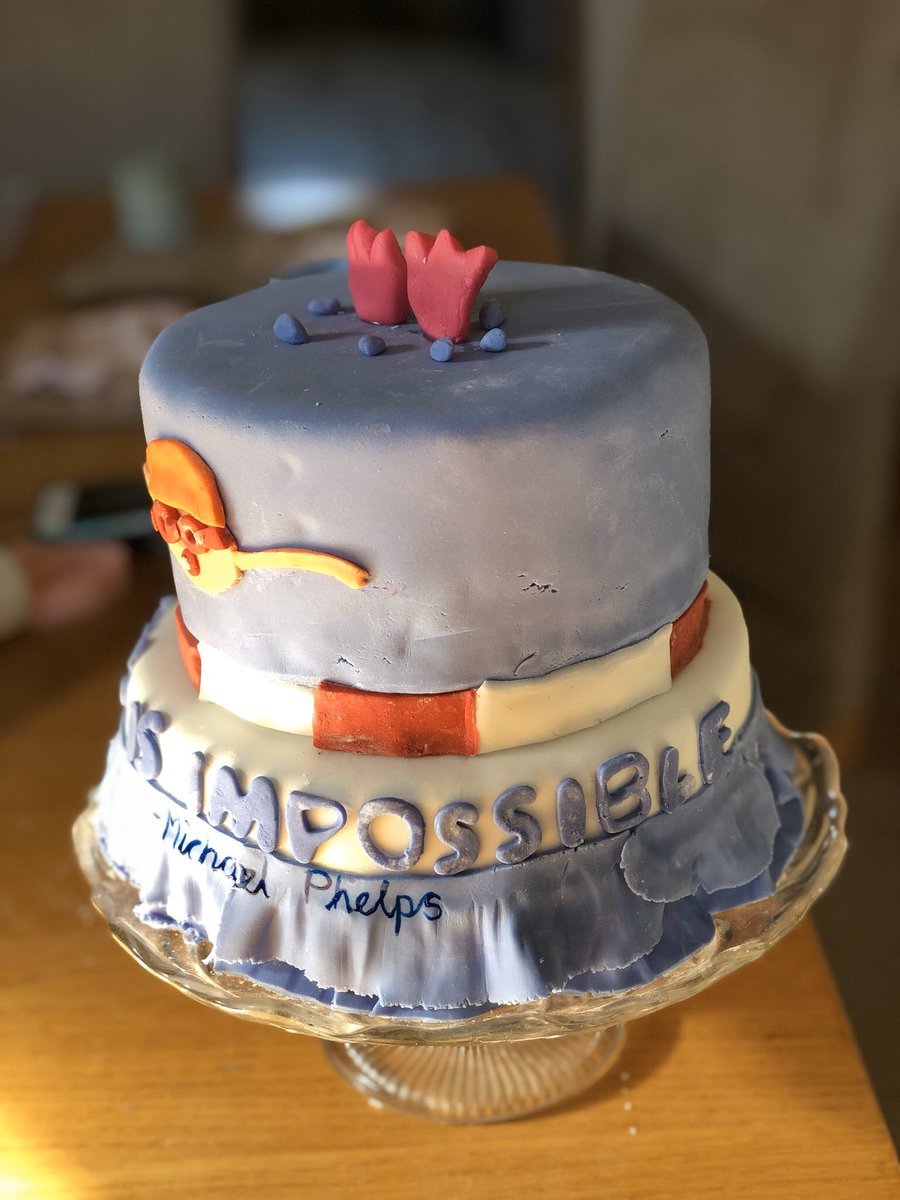 SopalaDebbie's tweet photo. Here is @HertfordSC's Ellie’s Swimming Cake for #AquaticsBakeOff @Swim_England A Michael Phelps quote. https://t.co/4GkuASJLZw