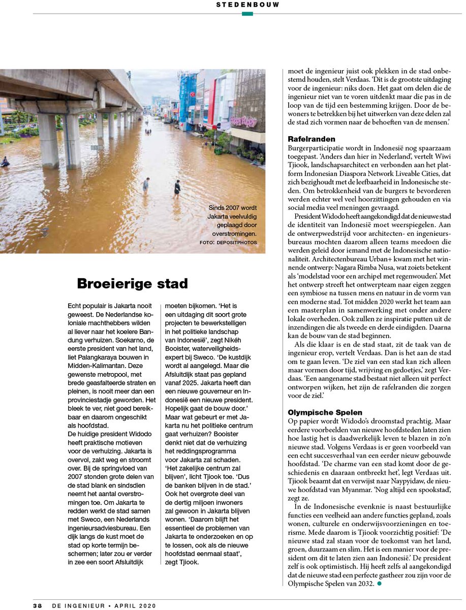 In the article on  ‘Het Nieuwe Jakarta’ or the new capital city of Indonesia in <a href="/de_ingenieur/">De Ingenieur</a>
I was interviewed to highlight ao. the design process and the nation’s expectations. 
#idnliveablecities #indonesiandiaspora #ibukotanegarabaru
#indonesia #nagararimbanusa