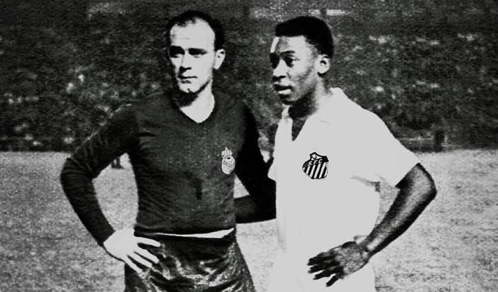 The best player ever? Pele. [Lionel] Messi and Cristiano Ronaldo are both great players with specific qualities, but Pele was better."ALFREDO DI STEFANO
